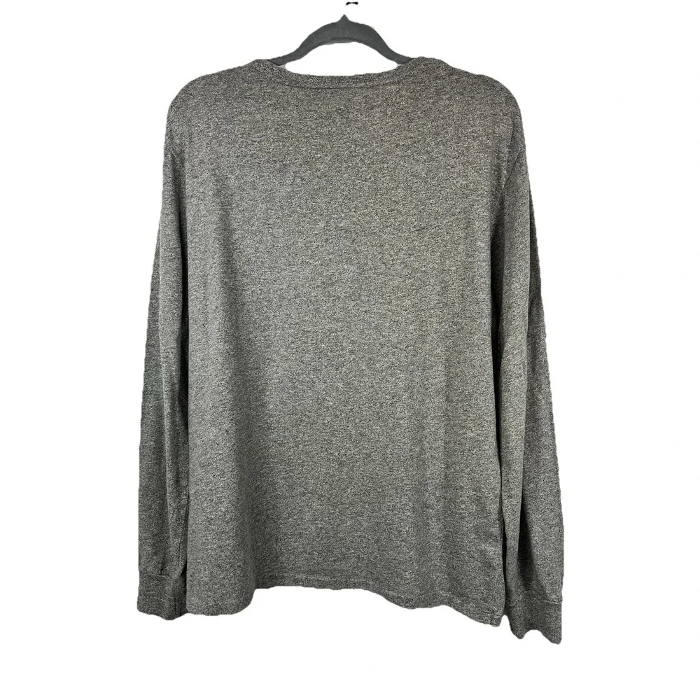 Polo Ralph Lauren Gray V-Neck Long Sleeve‎ Shirt Large Cotton Soft Quiet Luxury